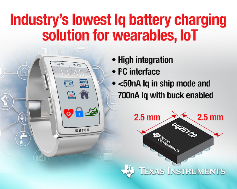 TI claims smallest and lowest-power battery management solution for wearables & IoT